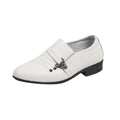 Sapatos de couro infantil para meninos. Cores preto e branco.